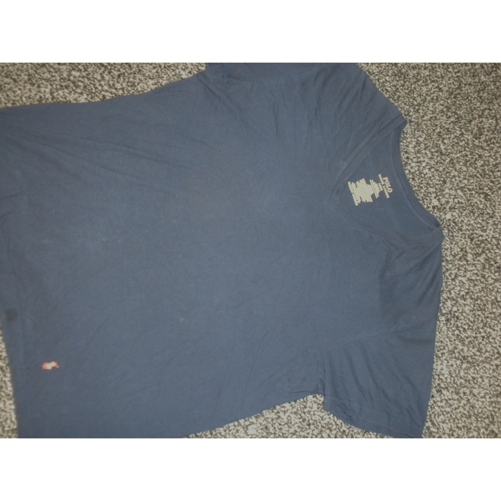 Polo Ralph Lauren Mens T-Shirt L Blue Classic Fit V Neck‎ Short Sleeve Pony Ivy